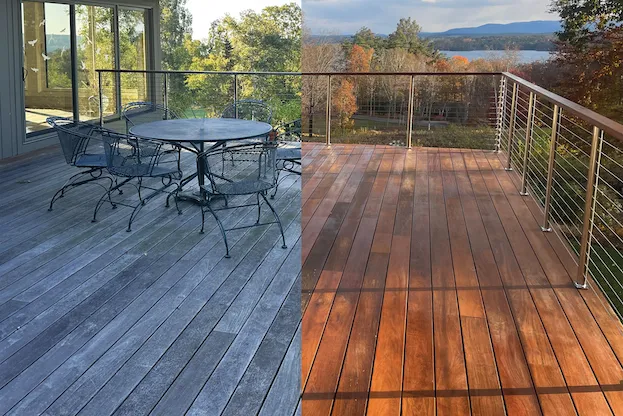 Professional deck replacement in Cincinnati transforming old deck into modern outdoor space