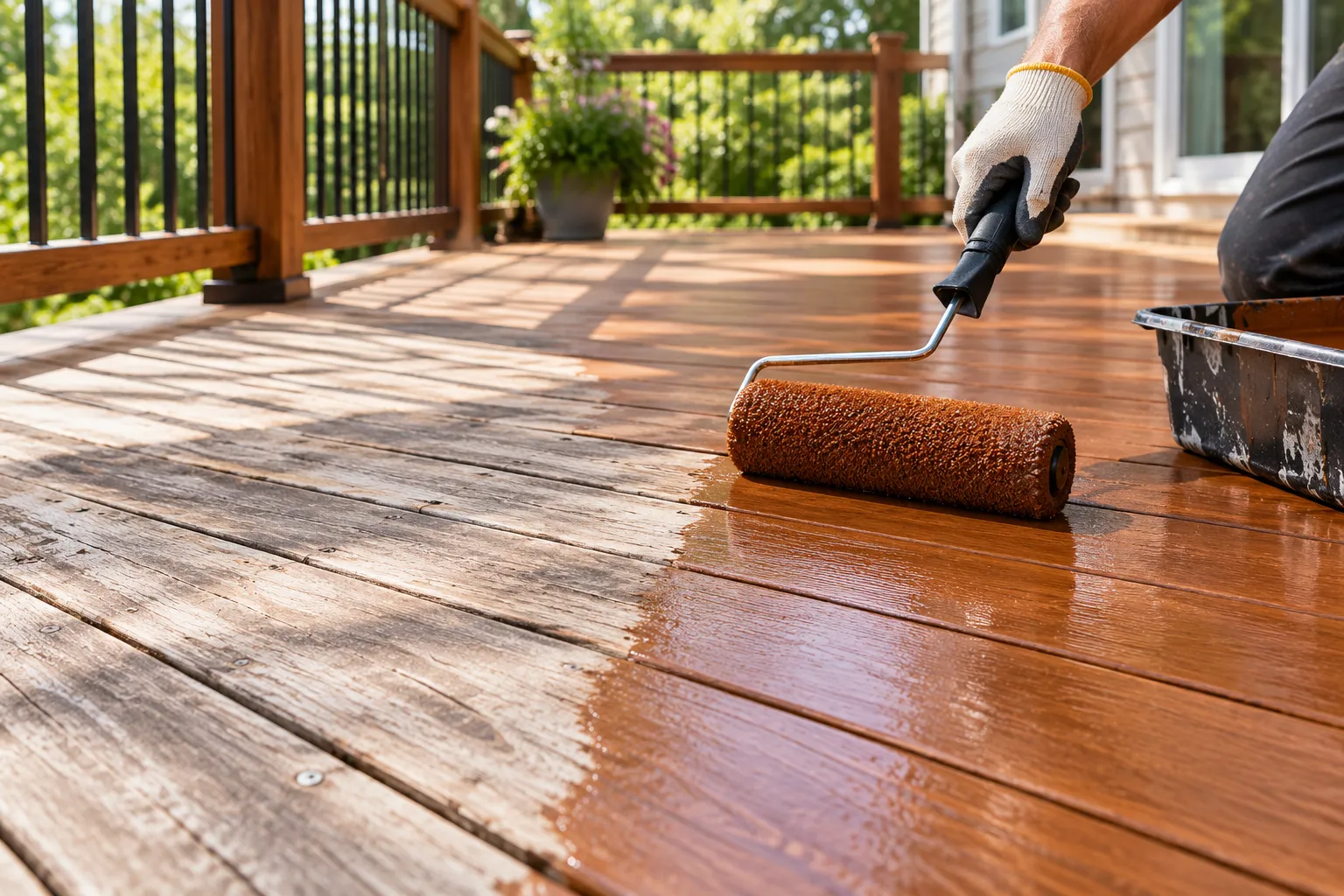 Resurfacing existing deck structure with new composite boards