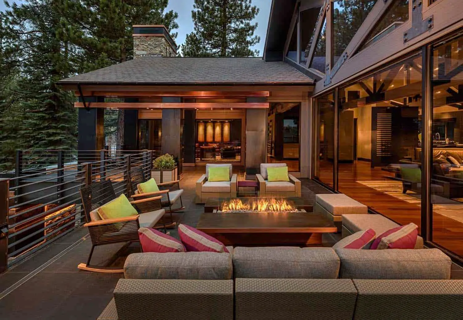 Large composite deck designed for outdoor entertaining in Greater Cincinnati home